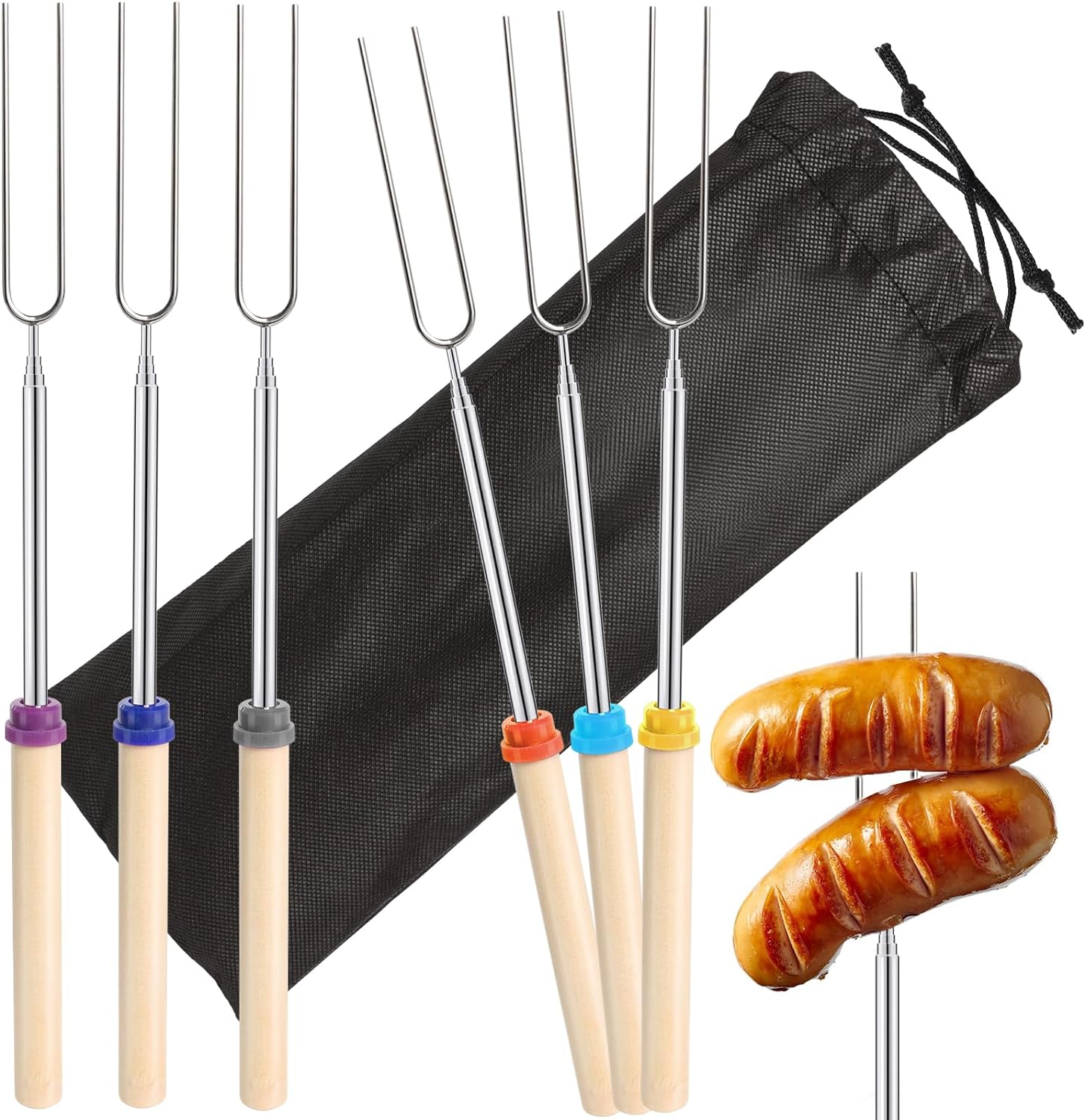 6Pcs Stainless Steel Telescopi - Corn Dog Stick review and price